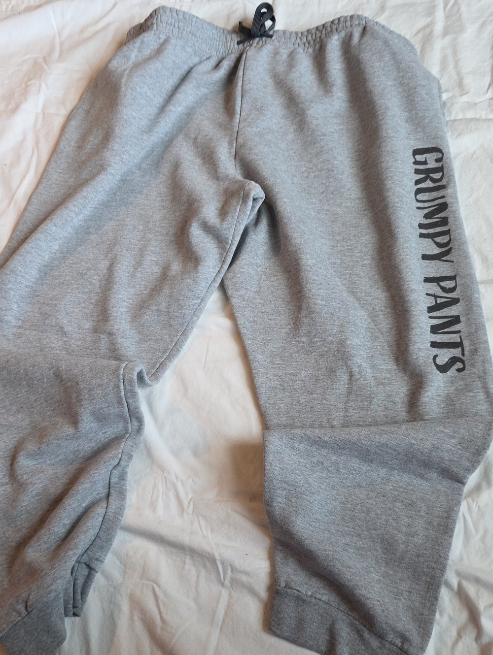 Jerzees "Grumpy Pants" Womens Gray Jogger Sweatpants